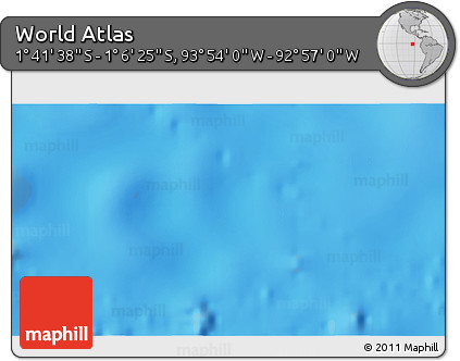 Shaded Relief 3D Map of the Area around 1° 24' 2" S, 93° 25' 30" W