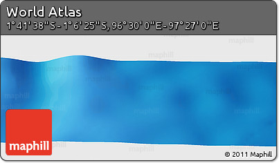 Shaded Relief Panoramic Map of the Area around 1° 24' 2" S, 96° 58' 29" E