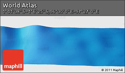 Shaded Relief Panoramic Map of the Area around 1° 24' 2" S, 96° 58' 29" E