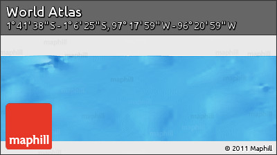 Physical Panoramic Map of the Area around 1° 24' 2" S, 96° 49' 29" W
