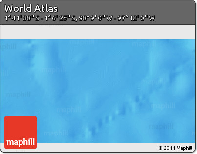 Physical 3D Map of the Area around 1° 24' 2" S, 97° 40' 30" W