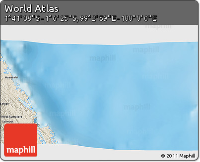 Shaded Relief 3D Map of the Area around 1° 24' 2" S, 99° 31' 30" E