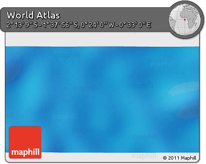 Shaded Relief 3D Map of the Area around 1° 55' 32" S, 0° 4' 30" E