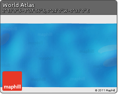 Shaded Relief 3D Map of the Area around 1° 55' 32" S, 0° 4' 30" E