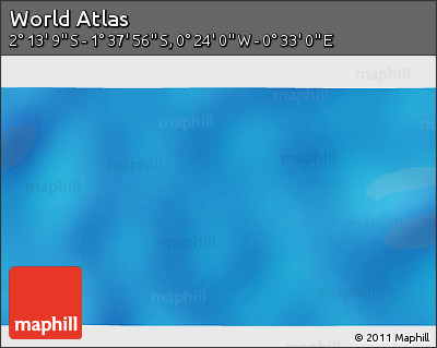Shaded Relief 3D Map of the Area around 1° 55' 32" S, 0° 4' 30" E