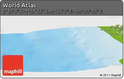 Physical Panoramic Map of the Area around 1° 55' 32" S, 100° 22' 30" E
