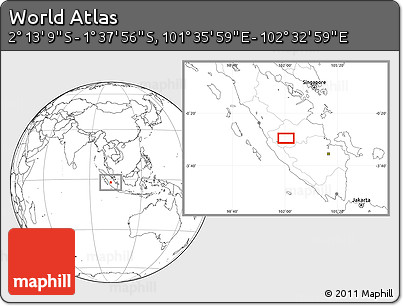 Blank Location Map of the Area around 1° 55' 32" S, 102° 4' 29" E