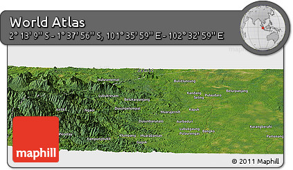 Satellite Panoramic Map of the Area around 1° 55' 32" S, 102° 4' 29" E