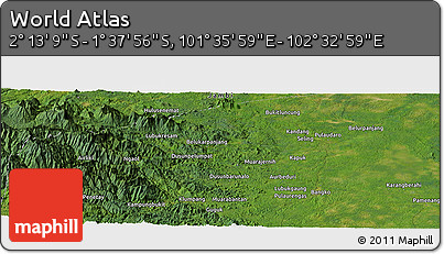 Satellite Panoramic Map of the Area around 1° 55' 32" S, 102° 4' 29" E