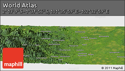 Satellite Panoramic Map of the Area around 1° 55' 32" S, 102° 4' 29" E