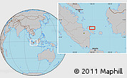 Gray Location Map of the area around 1° 55' 32" S, 106° 19' 29" E