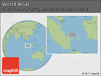 Savanna Style Location Map of the Area around 1° 55' 32" S, 106° 19' 29" E
