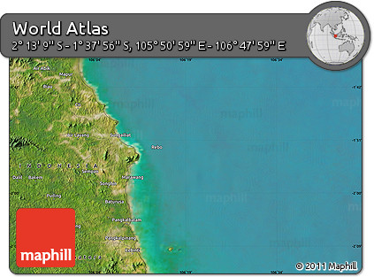 Satellite Map of the Area around 1° 55' 32" S, 106° 19' 29" E