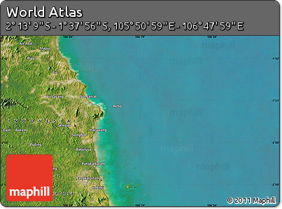 Satellite Map of the Area around 1° 55' 32" S, 106° 19' 29" E