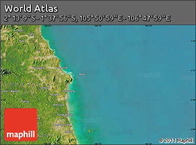 Satellite Map of the Area around 1° 55' 32" S, 106° 19' 29" E