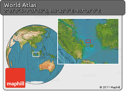 Satellite Location Map of the Area around 1° 55' 32" S, 107° 10' 30" E