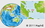 Physical Location Map of the area around 1° 55' 32" S, 108° 1' 30" E