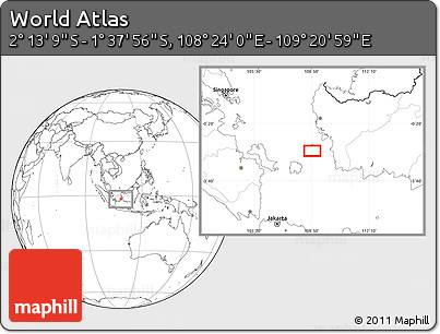 Blank Location Map of the Area around 1° 55' 32" S, 108° 52' 30" E