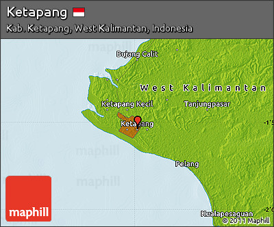 Physical Map of Ketapang