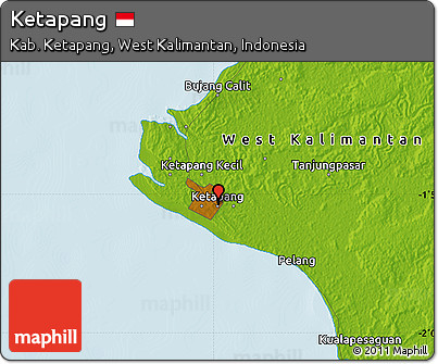 Physical Map of Ketapang