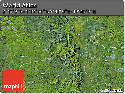 Satellite Map of the Area around 1° 55' 32" S, 10° 16' 30" E