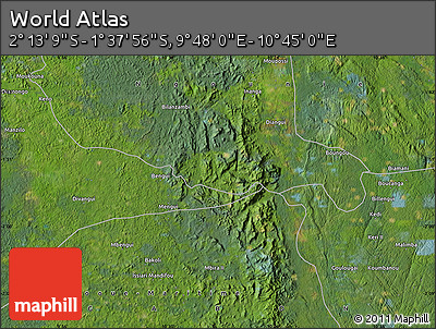 Satellite Map of the Area around 1° 55' 32" S, 10° 16' 30" E