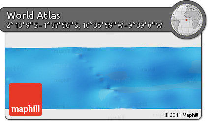 Physical Panoramic Map of the Area around 1° 55' 32" S, 10° 7' 30" W