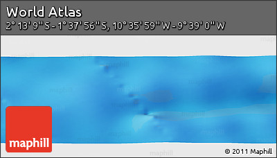Physical Panoramic Map of the Area around 1° 55' 32" S, 10° 7' 30" W