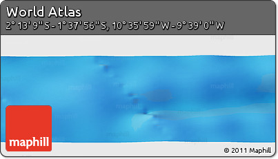 Physical Panoramic Map of the Area around 1° 55' 32" S, 10° 7' 30" W