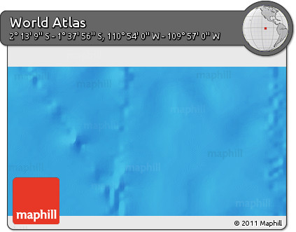 Physical 3D Map of the Area around 1° 55' 32" S, 110° 25' 30" W
