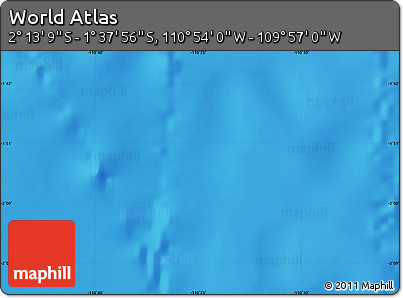 Physical Map of the Area around 1° 55' 32" S, 110° 25' 30" W