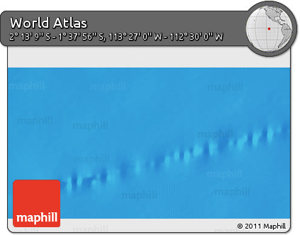 Physical 3D Map of the Area around 1° 55' 32" S, 112° 58' 29" W