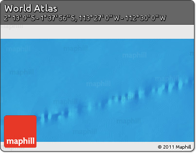 Physical 3D Map of the Area around 1° 55' 32" S, 112° 58' 29" W