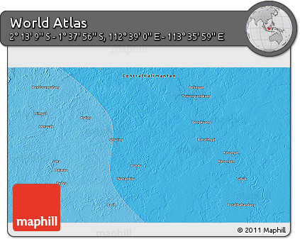 Political 3D Map of the Area around 1° 55' 32" S, 113° 7' 30" E