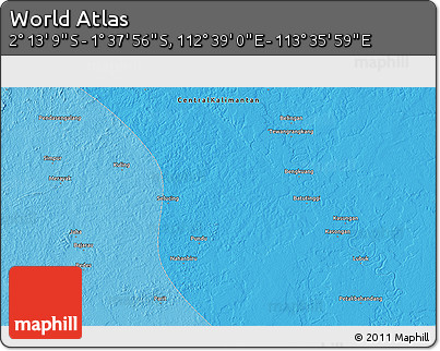 Political 3D Map of the Area around 1° 55' 32" S, 113° 7' 30" E