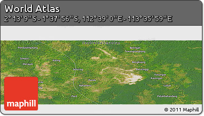 Satellite Panoramic Map of the Area around 1° 55' 32" S, 113° 7' 30" E