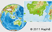 Physical Location Map of the area around 1° 55' 32" S, 113° 58' 29" E