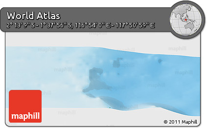 Physical Panoramic Map of the Area around 1° 55' 32" S, 117° 22' 30" E