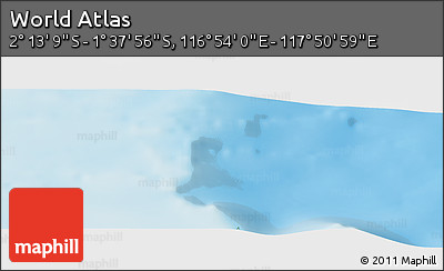 Physical Panoramic Map of the Area around 1° 55' 32" S, 117° 22' 30" E