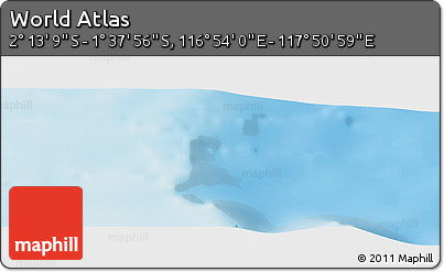 Physical Panoramic Map of the Area around 1° 55' 32" S, 117° 22' 30" E