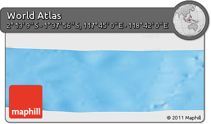 Physical Panoramic Map of the Area around 1° 55' 32" S, 118° 13' 29" E