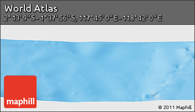 Physical Panoramic Map of the Area around 1° 55' 32" S, 118° 13' 29" E
