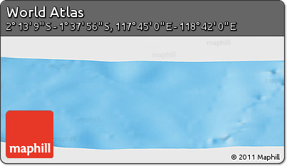 Physical Panoramic Map of the Area around 1° 55' 32" S, 118° 13' 29" E