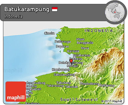 Physical Panoramic Map of Batukarampung