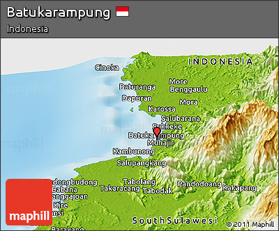 Physical Panoramic Map of Batukarampung