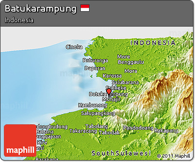 Physical Panoramic Map of Batukarampung