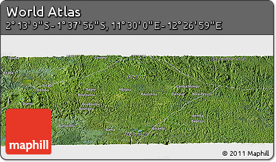 Satellite Panoramic Map of the Area around 1° 55' 32" S, 11° 58' 29" E