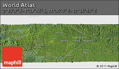 Satellite Panoramic Map of the Area around 1° 55' 32" S, 11° 58' 29" E