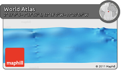 Physical Panoramic Map of the Area around 1° 55' 32" S, 11° 49' 29" W
