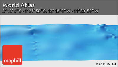 Physical Panoramic Map of the Area around 1° 55' 32" S, 11° 49' 29" W